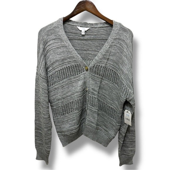 145 Time and Tru | NWT Gray Knit Women's Cardigan (size XL) - Picture 3 of 11